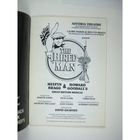 Hired Man Program Andrew Lloyd Webber Melvyn Bragg Goodall Astoria Theatre 1984 - Picture 3 of 8
